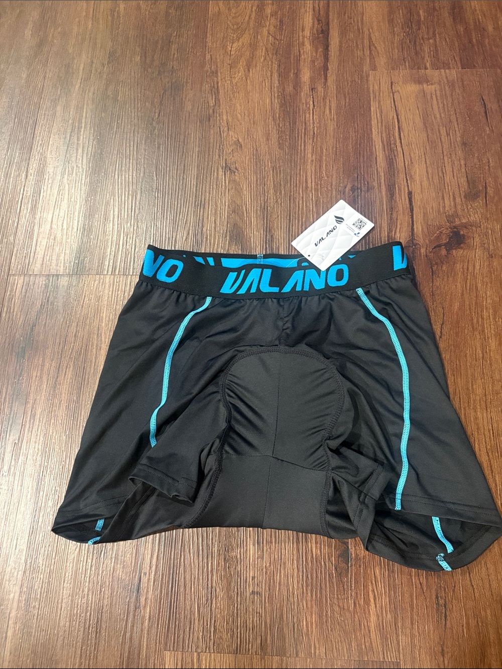 Men’s Black Athletic Compression Shorts with Teal Trim